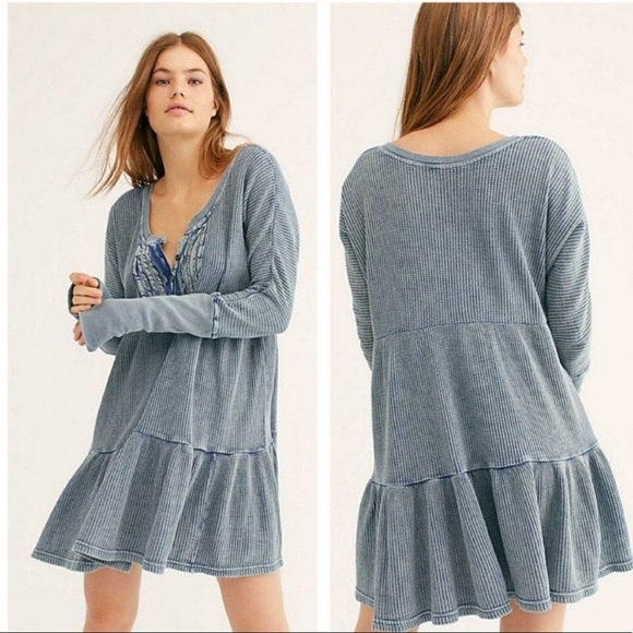 Free People Dresses & Skirts - Free People A Line Long Sleeve Faded Tunic Dress M